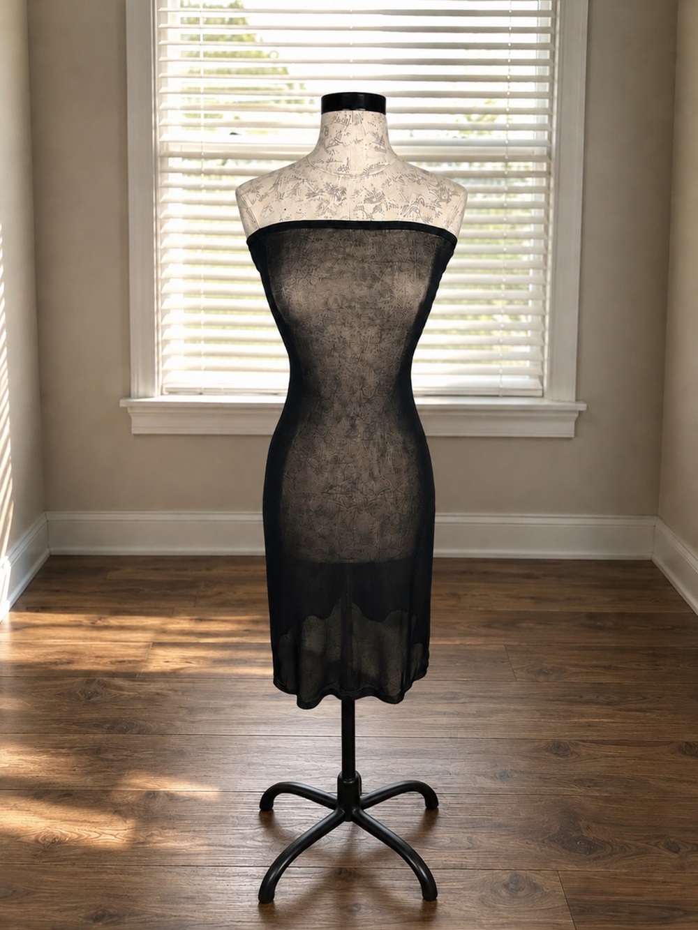 Khy Strapless Black Mesh Women's Dress Sz S